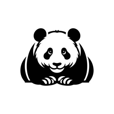 panda vektör illüstrasyon silueti 