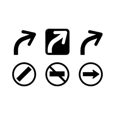 Yol simgesi silueti illüstrasyonu