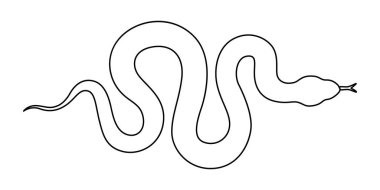 Snake one line continuous. Hand drawn vector art, Snake continuous one line art hand drawing symbol. Poisonous reptile serpent outline, wildlife nature concept, Snake continuous one line art hand draw, Continuous one line art drawing of venomous.