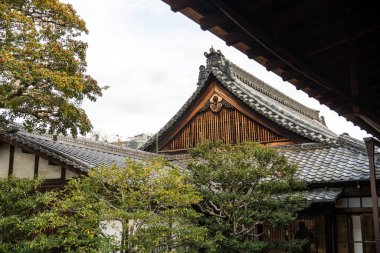 Zen bahçeli Japon mimarisi. Yüksek kalite fotoğraf