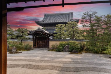 Gion, Japonya 'daki Kenninji Tapınağı. Yüksek kalite fotoğraf