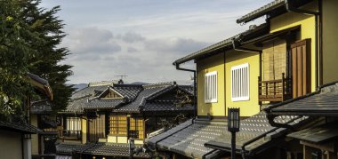 Japonya 'da bir mahalle caddesi. Yüksek kalite fotoğraf
