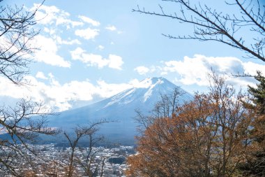 Japonya 'daki Fuji Dağı manzarası. Yüksek kalite fotoğraf