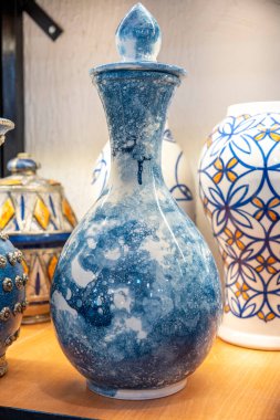 Fez, Fas 'ta el yapımı çömlek. Yüksek kalite fotoğraf