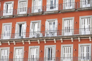 Madrid 'deki Plaza Mayor, İspanya. Yüksek kalite fotoğraf