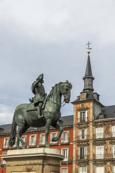 Madrid 'deki Plaza Mayor, İspanya. Yüksek kalite fotoğraf