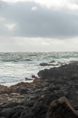 Poiupu sahilinin kayalık kıyısı. Yüksek kalite fotoğraf