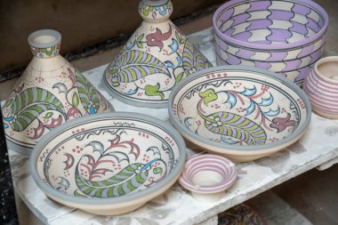 Fas 'ta çömlekçilik yapılıyor. Yüksek kalite fotoğraf