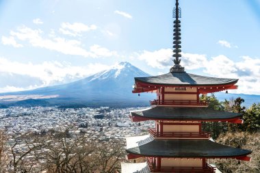 Japonya 'daki Fuji Dağı manzarası. Yüksek kalite fotoğraf
