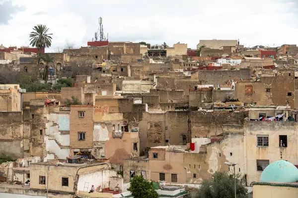 Fes Fas 'taki eski Medine manzarası. Yüksek kalite fotoğraf