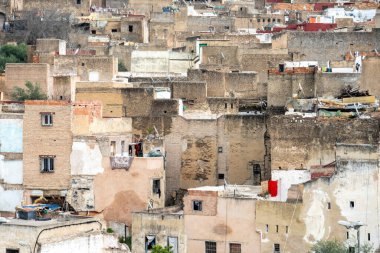 Fes Fas 'taki eski Medine manzarası. Yüksek kalite fotoğraf