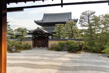 Japonya, Kyoto 'da bir zen bahçesi. Yüksek kalite fotoğraf