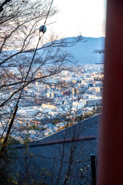 Kyoto, Japonya - 27 Aralık 2024: Japonya 'daki Fushimi Inari tapınak kemerleri. Yüksek kalite fotoğraf