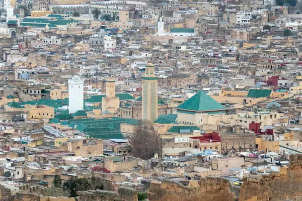 Fes Fas 'taki eski Medine manzarası. Yüksek kalite fotoğraf