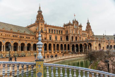 Sevilla İspanya 'daki Espana Meydanı. Yüksek kalite fotoğraf