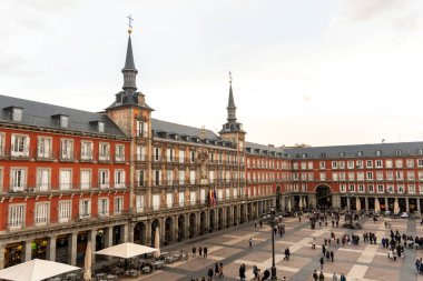 Madrid 'deki Plaza Mayor, İspanya. Yüksek kalite fotoğraf