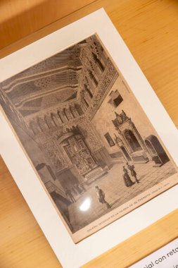 Madrid, İspanya - 1 Mart 2024: Toledo İspanya sinagogu. Yüksek kalite fotoğraf