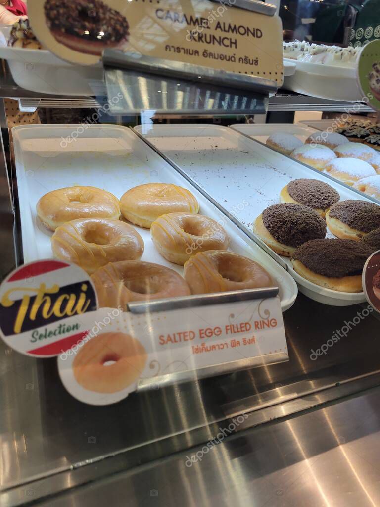 Bangkok, Thailand - Dec 22nd 2024: krispy kreme donuts in thailand . High quality photo