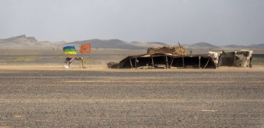 Fas kırsalında bir çöl manzarası. Yüksek kalite fotoğraf