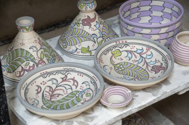 Fas 'ta çömlekçilik yapılıyor. Yüksek kalite fotoğraf