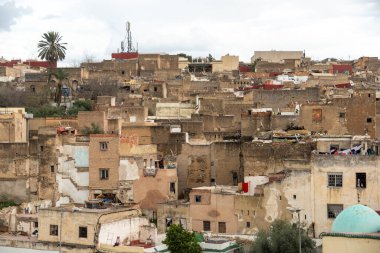 Fes Fas 'taki eski Medine manzarası. Yüksek kalite fotoğraf