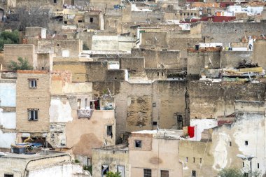 Fes Fas 'taki eski Medine manzarası. Yüksek kalite fotoğraf