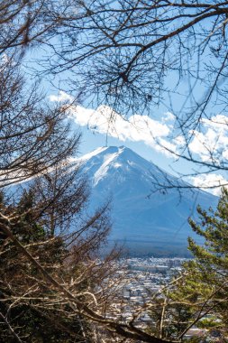 Japonya 'daki Fuji Dağı manzarası. Yüksek kalite fotoğraf