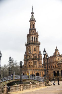 Sevilla İspanya 'daki Espana Meydanı. Yüksek kalite fotoğraf