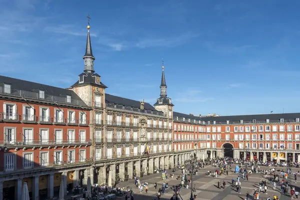 Madrid 'deki Plaza Mayor, İspanya. Yüksek kalite fotoğraf