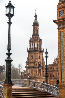 Sevilla İspanya 'daki Espana Meydanı. Yüksek kalite fotoğraf