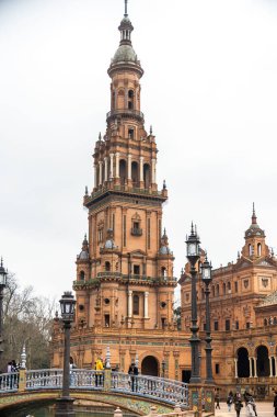 Sevilla İspanya 'daki Espana Meydanı. Yüksek kalite fotoğraf