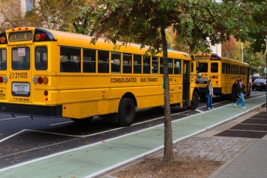 Sarı Amerikan okul otobüsü