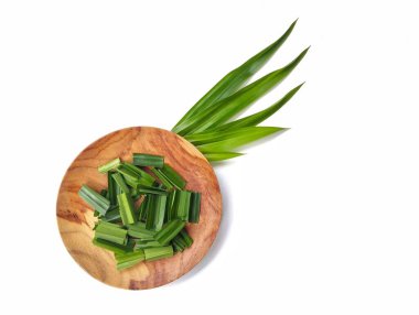 Pandanus amaryllifolius or Pandan leaves isolated on white background  clipart