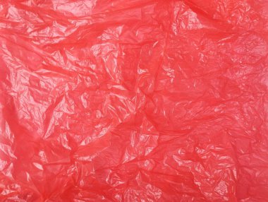 Soyut kırmızı buruşmuş plastik torba dokusu arkaplanı 