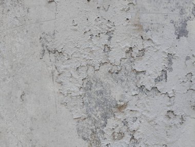 Eski, soyulmuş, eskimiş desen arka planlı, soyulmuş beyaz bir duvar.