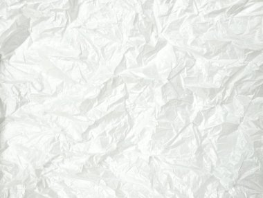 Buruşmuş beyaz plastik torba dokusu ve arkaplan