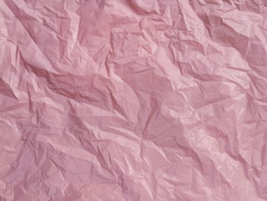 Soyut pembe buruşmuş plastik torba dokusu arka planı