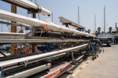 Tamir için direkler, liman, iskele. Yüksek kalite fotoğraf