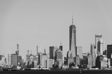 New York silueti siyah beyaz. Yüksek kalite fotoğraf