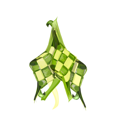 Geçmişi olmayan bir grup ketupat yemeğinin simgesi