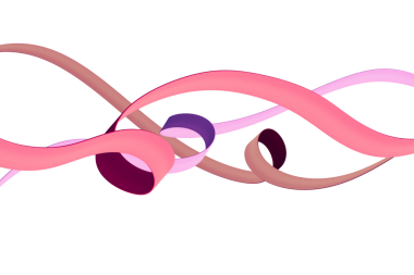 Arkaplansız pembe ve mor kurdelelerin çizimi