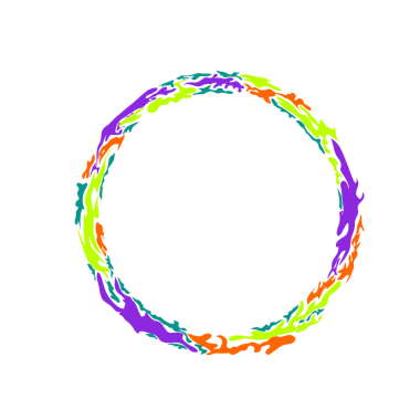 Soyut renkli daire boyası arka plan olmadan sıçrar