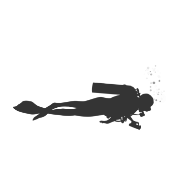 Geçmişi olmayan tam donanımlı bir dalgıcın silüeti