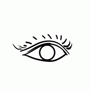 Beyaz bir arkaplanda bir göz çizimi