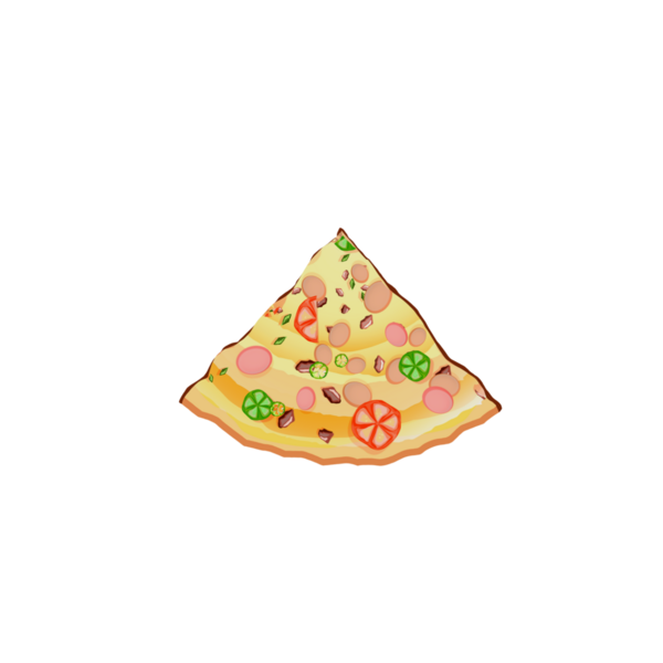 Arkaplansız bir dilim pizza.