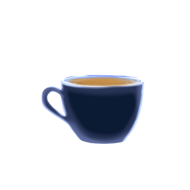 Arka planda olmayan bir fincan sıcak kahve.