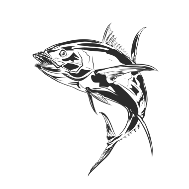 Arkaplansız sarı yüzgeçli ton balığı vektör çizimi