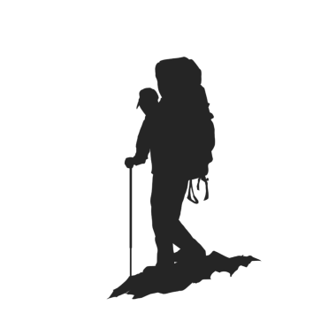 Geçmişi olmayan bir adamın dağa tırmanışının silüeti.