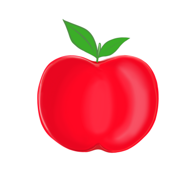 Arkaplansız elma meyvesi