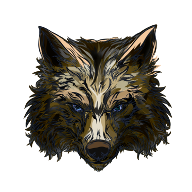 arkaplansız kurt başı vektörü 